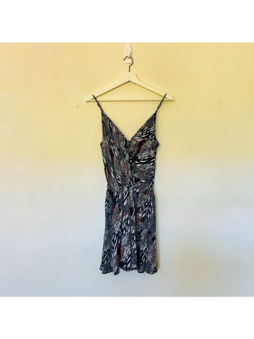 Boho Womens Sz S Romper Abstract Sleeveless Euro Summer Beach Vacation Chic - Picture 2 of 14
